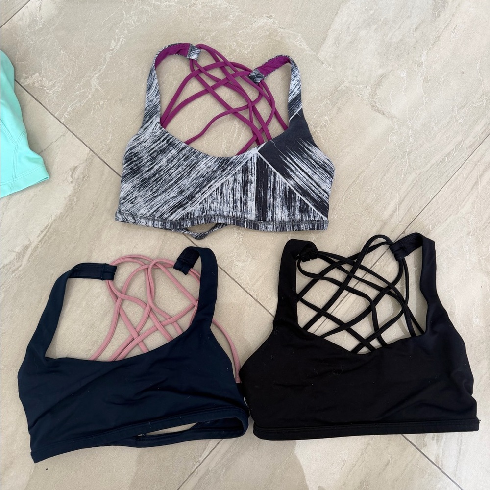 lululemon athletica Strappy Sports Bras - Black, Gray, Pink